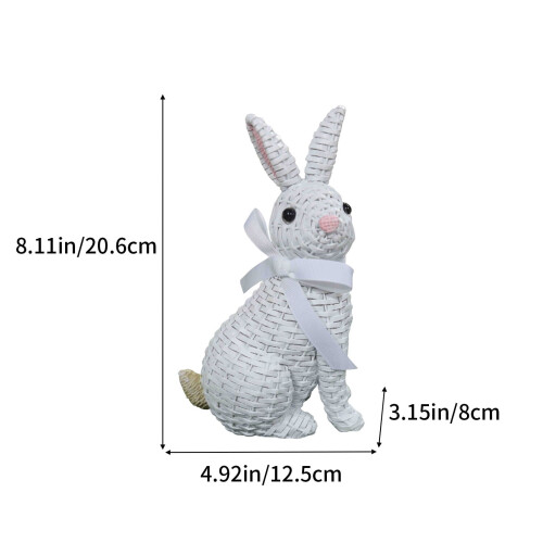 Easter Rabbit Resin Statue Standing on Egg 1pc 2