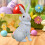 Easter Rabbit Resin Statue Standing on Egg 1pc 4