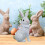 Easter Rabbit Resin Statue Standing on Egg 1pc 5