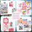 Refrigerator Magnets Pink Love Heart Set 12 pcs 6