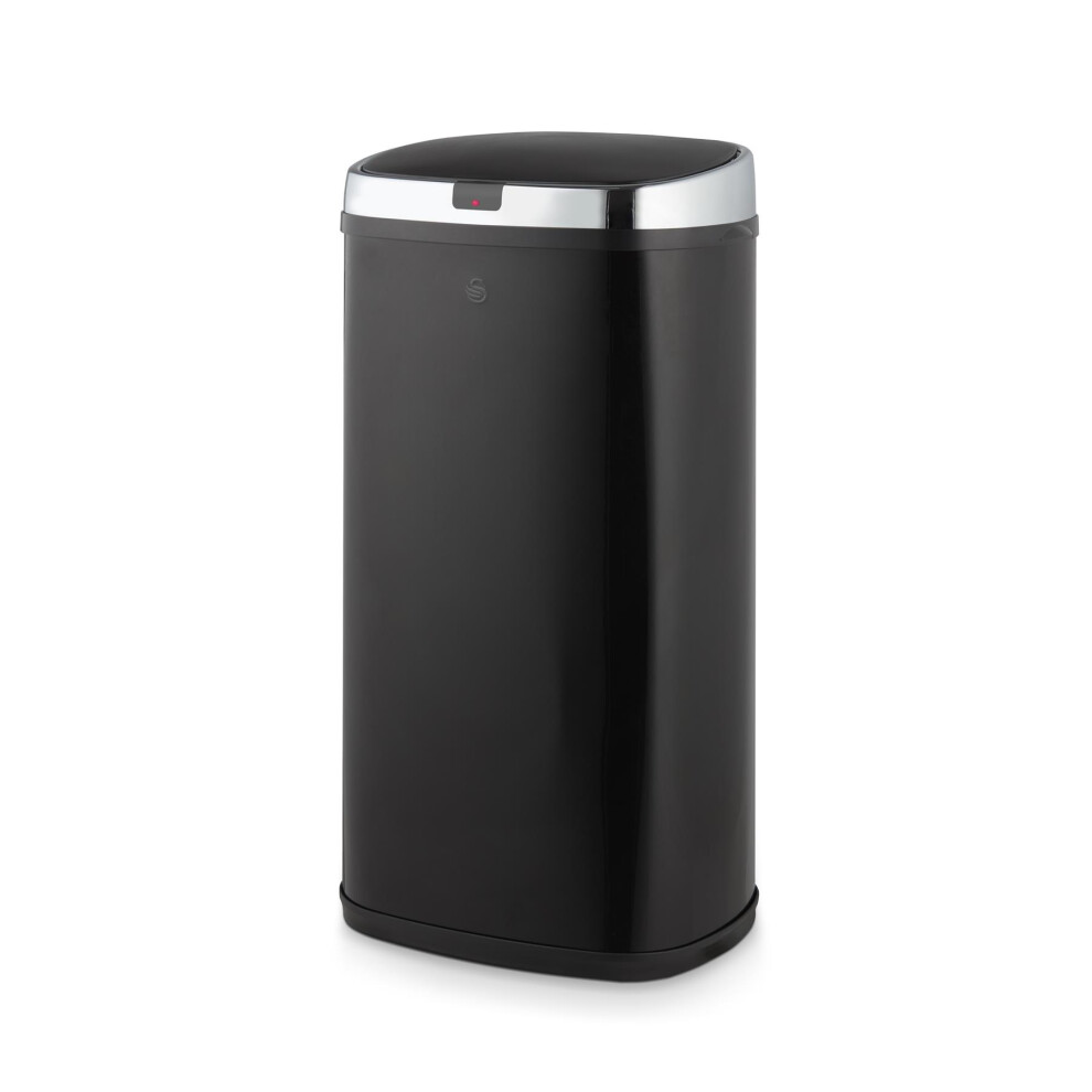 Swan Townhouse Square Sensor Bin, 42L Capacity, Black Swka4517blk - Image 6