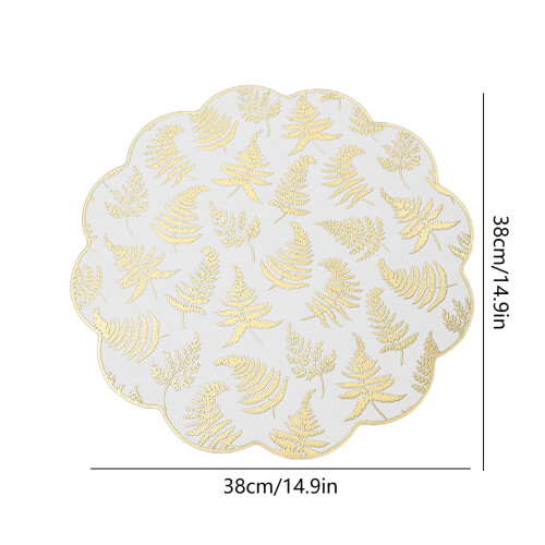 Christmas Pine Tree PVC Placemat 15.0 Inch Gold 1