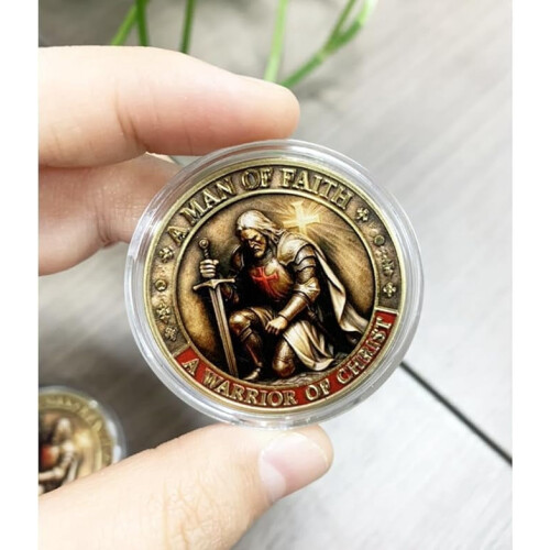Sacred Knight Christ Protector Commemorative Coin Red Shield 1