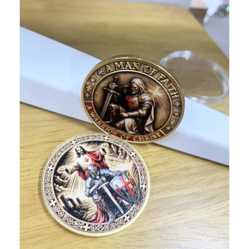 Sacred Knight Christ Protector Commemorative Coin Red Shield 2