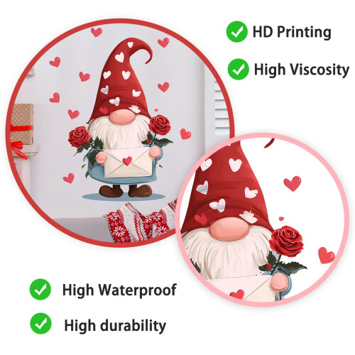 Valentine's Day Dwarf Static Cling Window Sticker, 1