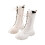 Women's PU Leather Riding Boots with Side Zipper and Chunky 2