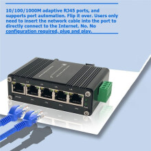 Für Industrie 5 Gigabit Ethernet für 1000Mbps 5 RJ45 Netzwerk für 12-48VDC Eingang