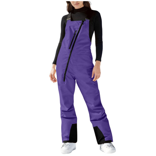 Women's insulated ski bib overalls waterproof windproof 1