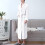 Women's Terry Cloth Bathrobe White Double Pockets 5