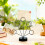 Adjustable Photo Frame Tree with Iron Wires and Wooden Base 2