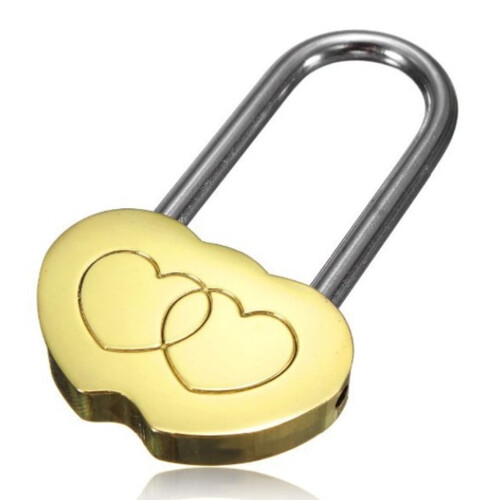 Personalized Double Heart Padlock Engraved for Valentine's 2