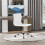 Faux Leather Armless Office Chair - White 3