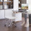 Faux Leather Armless Office Chair - White 4