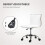 Faux Leather Armless Office Chair - White 6