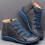 Women's Leather Retro Flat Boots with Studs and Zipper 2
