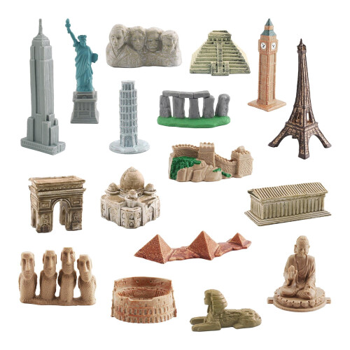 Historical Landmarks Building Kit Mini Figurines 17 pcs 2