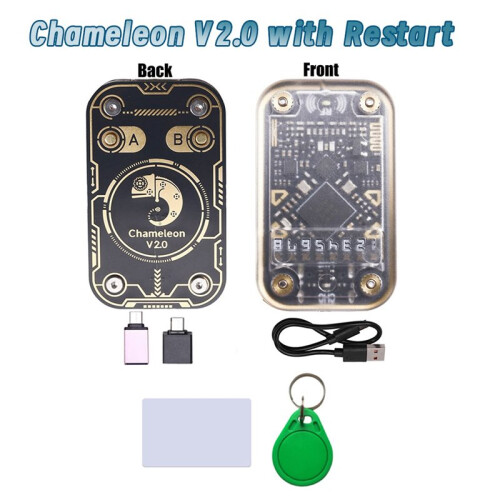 2X Chameleon V2.0 RFID  Chip Reader Emulator+UID Keychain/CUID Card 125K 13.56M Card Decode NFC Duplicator 2