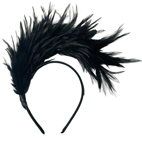 Hairband Vintage Feather Design Black 1