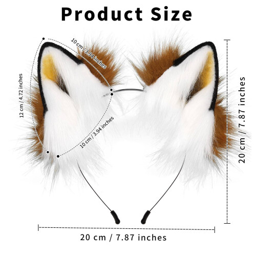 Fox Faux Fur Ears Headband 1 Piece 1