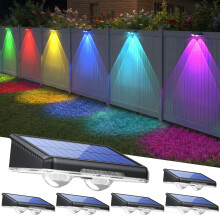 TECKNET Solar Fence Lights Outdoor Garden 6 Pack Solar Wall Lights Outdoor