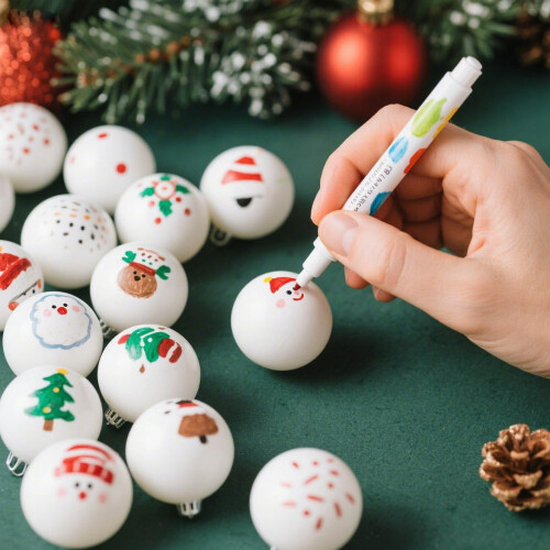 Christmas Ball Ornaments Blank White 24-Pack 2