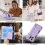 iPhone 15 Pro magnetic flip wallet case purple with RFID 4