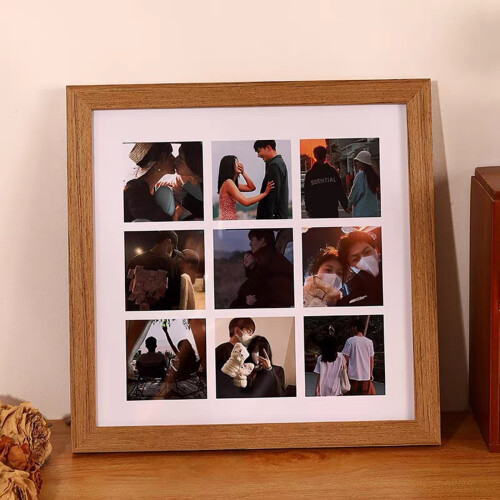 Square Picture Frame Solid Wood 11.8 Inch Brown 1 Pack 2