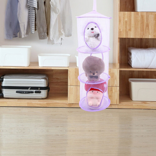Stuffed Animal Hammock Multi-layer Foldable Hanging Net 2 1