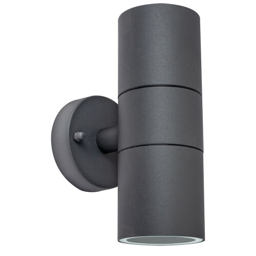 Luceco Luceco Exterior Decorative Up and Down Fixed Wall Light Slate Grey Stainles
