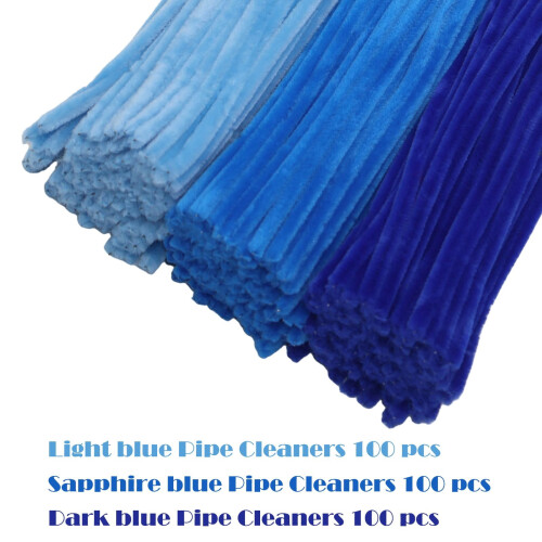Chenille Stem Pipe Cleaners Craft Kit 300 pcs 3 colors 1
