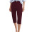 Women's Stretch Capris with Pockets, Wine, Size 2XL 2