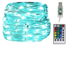 Twinkle Star USB Fairy String Lights with Remote Control 10m 100 LED 16 Col