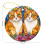 Ceramic Christmas Ornament with Two Orange Cats, Round Flat 2