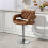 Homcom HOMCOM Adjustable Height Barstool Steel Pole PU Leather, Brown 3