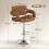 Homcom HOMCOM Adjustable Height Barstool Steel Pole PU Leather, Brown 4