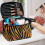 Glitter Zebra Stripes Cosmetic Organizer with Brush Storage 5