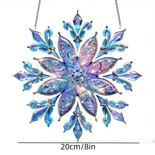 Acrylic Snowflake Ornament Blue Purple 1 pc 2