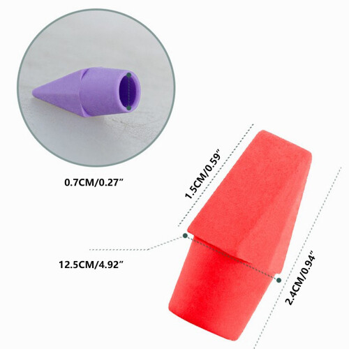 Pencil Eraser Tops 50 Pack 6 Colors 2