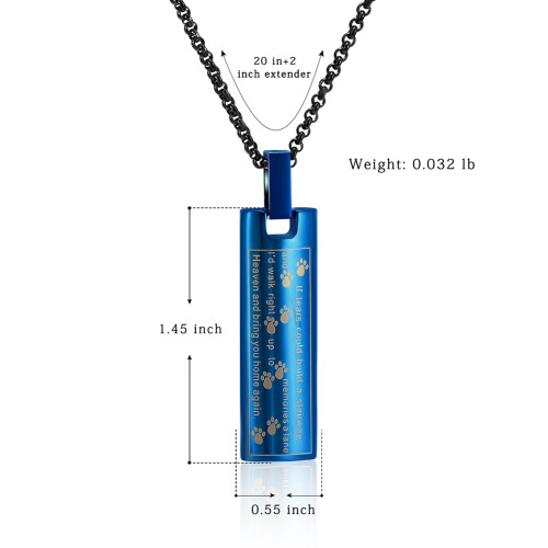 Paw Print Urn Necklace Bar Shape 1 Piece 1