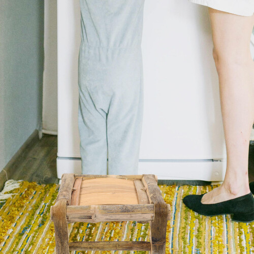 Bamboo Foot Stool Home Use Small Stable with Handle Multi 2