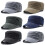 Vintage Washed Denim Military Cap Cotton Flat Top Adjustable 6