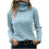 Women's Light Blue Slouchy Turtleneck Cable Knit Sweater 2