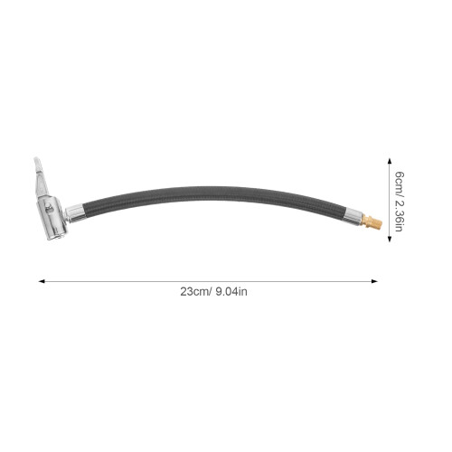 Black Air Pump Extension Cable Rubber Hose 2 pcs 1
