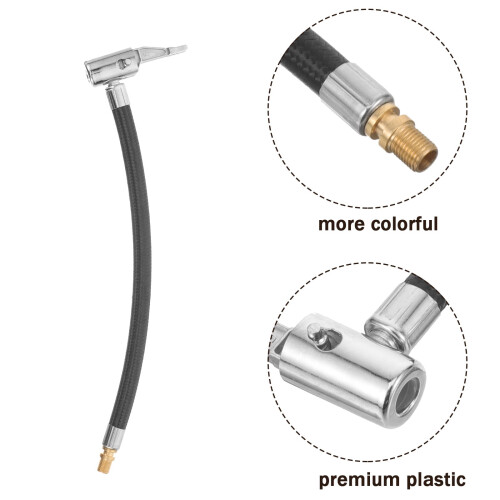 Black Air Pump Extension Cable Rubber Hose 2 pcs 2