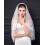 Women's White Lace Wedding Veil with Comb 2-Tier 2