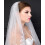 Women's White Lace Wedding Veil with Comb 2-Tier 3
