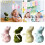 Easter Flocked Rabbit Figurine 3.75 Inch Spring Table Decor 4