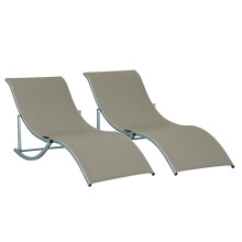 Conjunto de Tumbona Gris 165 x 61 x 63 cm