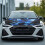Blue Butterfly Car Hood Cover Stretch Polyester Elastic 2