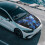 Blue Butterfly Car Hood Cover Stretch Polyester Elastic 4